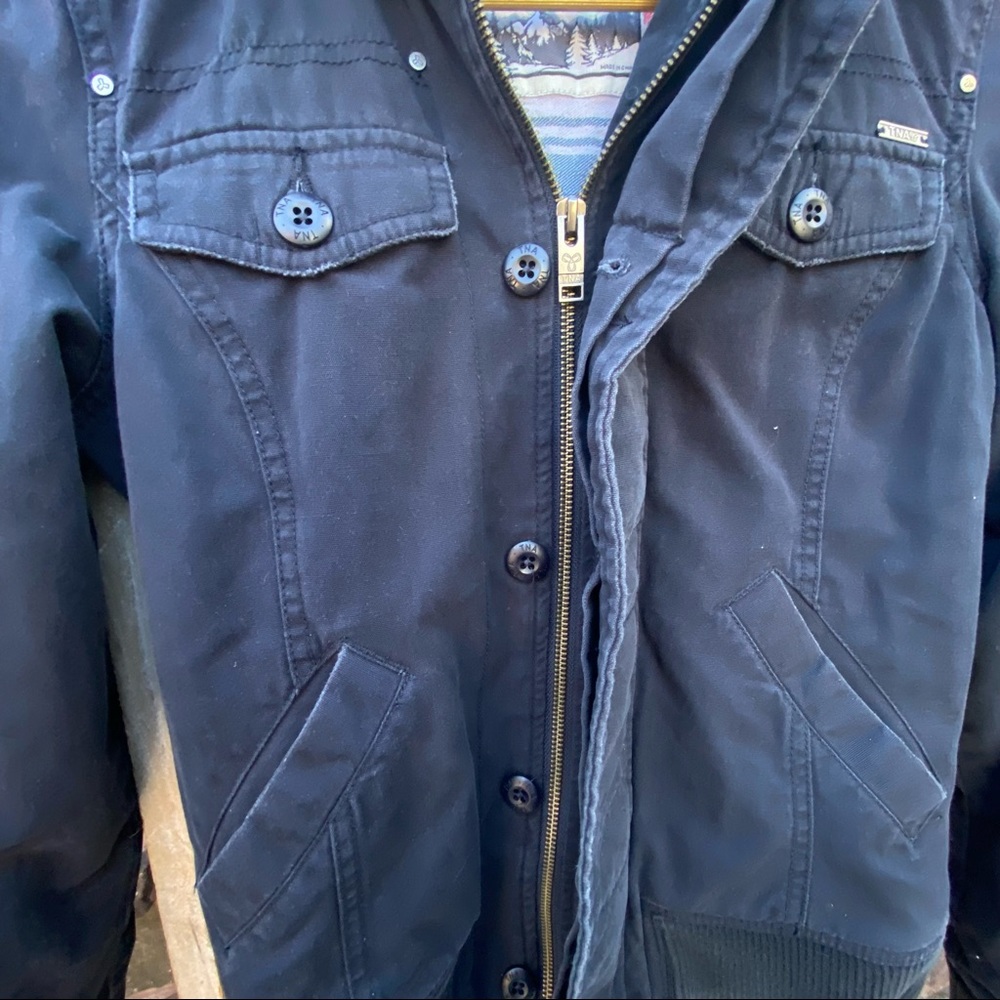 ✨TNA ARTIZIA BOMBER FLANNEL LINED WINTER JACKET WITH DETACHABLE HOOD XS - Picture 8 of 15